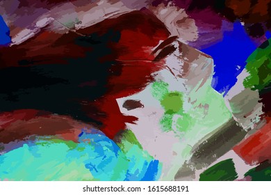 Abstract multicolored image, made with a brush.