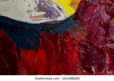 Abstract multicolored image, made with a brush.