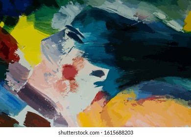 Abstract multicolored image, made with a brush.