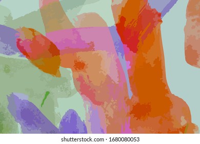 Imagen abstracta multicolor, hecha con un pincel y pinturas. Puedes usarlo como fondo interesante o en tu banner. Smeas de color azul sucias hechas a mano. Ilustración vectorial Eps.