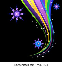 abstract multicolored lights on the black background