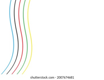 Abstract multicolored lines on a white background. Waves. Vector graphics.