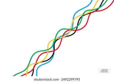 Abstract multicolored lines on a white background. Vector design.