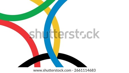 Abstract Multicolored lines on white background