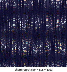 Abstract multicolored modern dashed stroke urban motif seamless pattern.