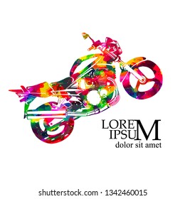 Abstract multicolored motorcycle object. Vector