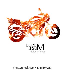 Abstract multicolored motorcycle object. Vector