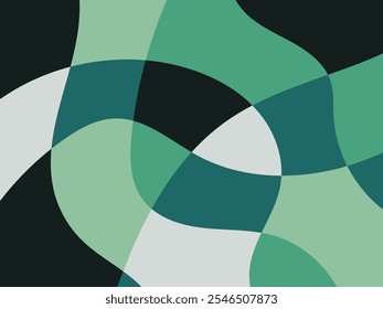 Abstract multicolored organic mosaic illustration design background. Nature colors theme: Grey, green, cyan, blue, grey, and black. Sustainability theme.
