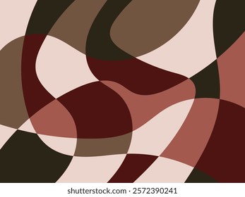 Abstract multicolored organic mosaic illustration design background. Colors: birch, brown,  almond, rose vale, redwood.