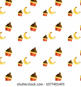 Abstract multicolored pattern with a banana,Keck background for fabric, textiles, clothing, wallpaper, wrapping paper, backpack, socks, bedding.