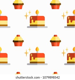 Abstract multicolored pattern with Cakes background for fabric, textiles, clothing, wallpaper, wrapping paper, backpack, socks, bedding.