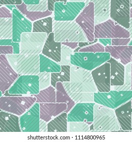 Abstract multicolored pattern in camouflage style. At the heart of this texture is a square divided into three parts. Chess network made by diagonal lines.