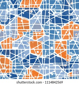 Abstract multicolored pattern in camouflage style. At the heart of this texture is a square divided into three parts. The cell network is divided into many parts.