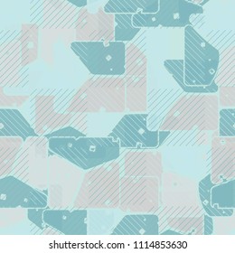 Abstract multicolored pattern in camouflage style. At the heart of this texture is a square divided into three parts. Chess network made by diagonal lines.