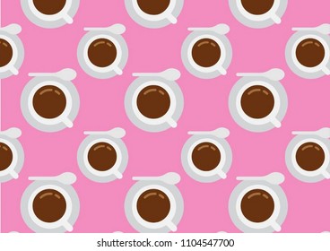 Abstract multicolored pattern with coffee background for fabric, textiles, clothing, wallpaper, wrapping paper, backpack, socks, bedding