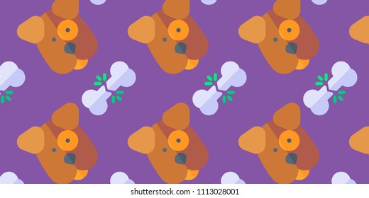 Abstract multicolored pattern with dog background for fabric, textiles, clothing, wallpaper, wrapping paper, backpack, socks, bedding.