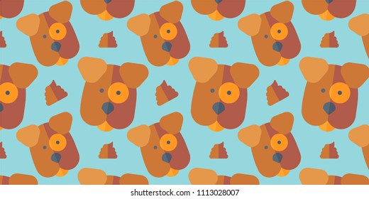 Abstract multicolored pattern with dog background for fabric, textiles, clothing, wallpaper, wrapping paper, backpack, socks, bedding.