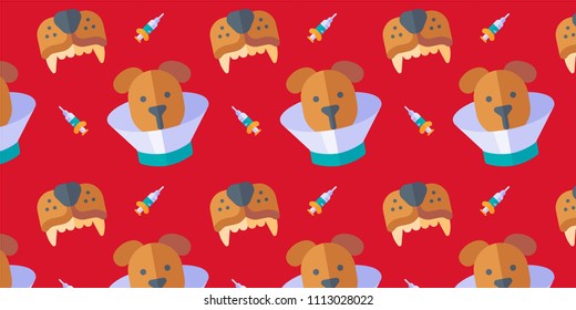 Abstract multicolored pattern with dog background for fabric, textiles, clothing, wallpaper, wrapping paper, backpack, socks, bedding.