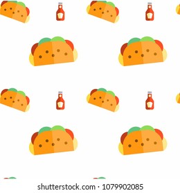 Abstract multicolored pattern with food background for fabric, textiles, clothing, wallpaper, wrapping paper, backpack, socks, bedding.