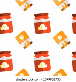 Abstract multicolored pattern with food background for fabric, textiles, clothing, wallpaper, wrapping paper, backpack, socks, bedding.