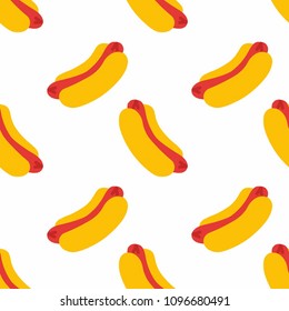 Abstract multicolored pattern with food bread sausage background for fabric, textiles, clothing, wallpaper, wrapping paper, backpack, socks, bedding.