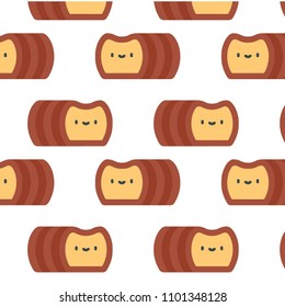 Abstract multicolored pattern with food, bread background for fabric, textiles, clothing, wallpaper, wrapping paper, backpack, socks, bedding.
