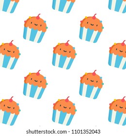 Abstract multicolored pattern with food, bread background for fabric, textiles, clothing, wallpaper, wrapping paper, backpack, socks, bedding.