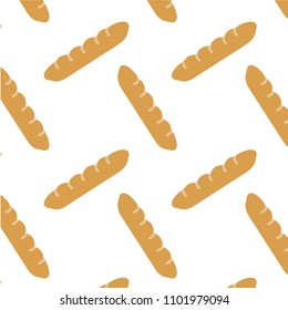 Abstract multicolored pattern with food  bread background for fabric, textiles, clothing, wallpaper, wrapping paper, backpack, socks, bedding.