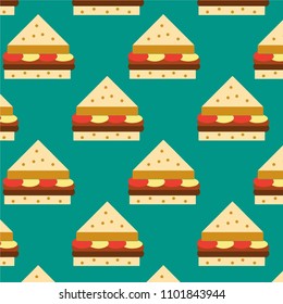 Abstract multicolored pattern with food breakfast background for fabric, textiles, clothing, wallpaper, wrapping paper, backpack, socks, bedding
