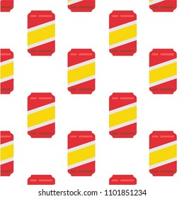 Abstract multicolored pattern with food Canned drink background for fabric, textiles, clothing, wallpaper, wrapping paper, backpack, socks, bedding