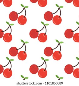 Abstract multicolored pattern with food Cherry background for fabric, textiles, clothing, wallpaper, wrapping paper, backpack, socks, bedding