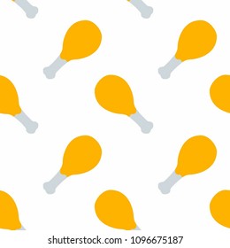 Abstract multicolored pattern with food Chicken Drumstick background for fabric, textiles, clothing, wallpaper, wrapping paper, backpack, socks, bedding.