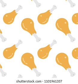 Abstract multicolored pattern with food  Chicken Drumstick background for fabric, textiles, clothing, wallpaper, wrapping paper, backpack, socks, bedding