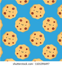 Abstract multicolored pattern with food cookie background for fabric, textiles, clothing, wallpaper, wrapping paper, backpack, socks, bedding