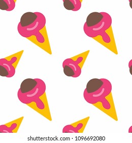 Abstract multicolored pattern with food ice cream background for fabric, textiles, clothing, wallpaper, wrapping paper, backpack, socks, bedding.
