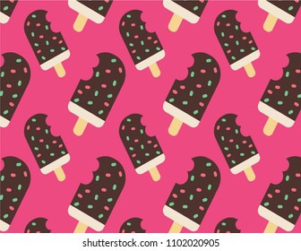 Abstract multicolored pattern with food ice-cream background for fabric, textiles, clothing, wallpaper, wrapping paper, backpack, socks, bedding