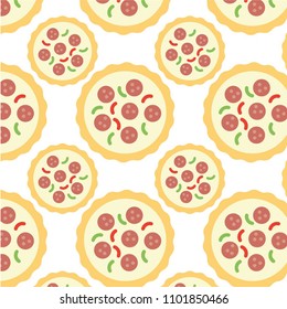 Abstract multicolored pattern with food pizza background for fabric, textiles, clothing, wallpaper, wrapping paper, backpack, socks, bedding