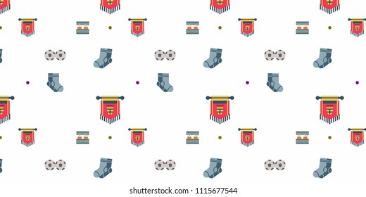 Abstract multicolored pattern with football,sport background for fabric, textiles, clothing, wallpaper, wrapping paper, backpack, socks, bedding.