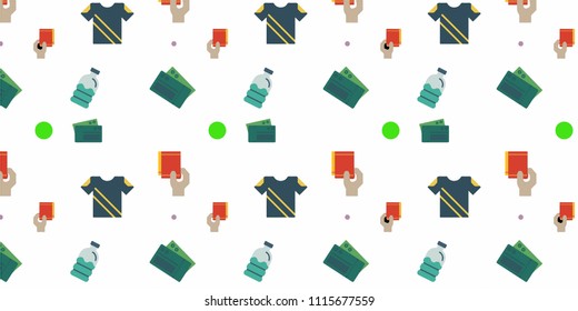 Abstract multicolored pattern with football,sport background for fabric, textiles, clothing, wallpaper, wrapping paper, backpack, socks, bedding.