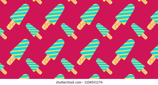 Abstract multicolored pattern with ice cream background for fabric, textiles, clothing, wallpaper, wrapping paper, backpack, socks, bedding