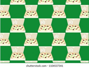 Abstract multicolored pattern with pizza background for fabric, textiles, clothing, wallpaper, wrapping paper, backpack, socks, bedding