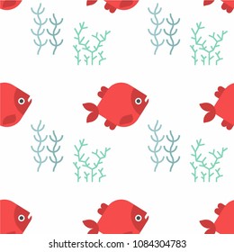 Abstract multicolored pattern with sea background for fabric, textiles, clothing, wallpaper, wrapping paper, backpack, socks, bedding