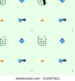 Abstract multicolored pattern with sea,fish background for fabric, textiles, clothing, wallpaper, wrapping paper, backpack, socks, bedding