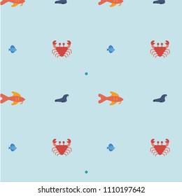Abstract multicolored pattern with sea,fish background for fabric, textiles, clothing, wallpaper, wrapping paper, backpack, socks, bedding