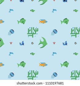 Abstract multicolored pattern with sea,fish background for fabric, textiles, clothing, wallpaper, wrapping paper, backpack, socks, bedding