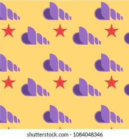 Abstract multicolored pattern with shellfish sea background for fabric, textiles, clothing, wallpaper, wrapping paper, backpack, socks, bedding.

