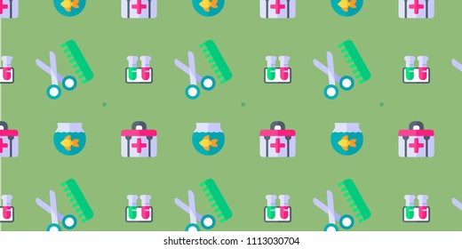 Abstract multicolored pattern with veterinary,Medical treatment background for fabric, textiles, clothing, wallpaper, wrapping paper, backpack, socks, bedding.