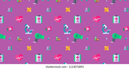 Abstract multicolored pattern with veterinary,Medical treatment background for fabric, textiles, clothing, wallpaper, wrapping paper, backpack, socks, bedding.