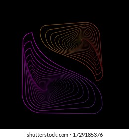 abstract multicolored patterns in the style of op art on a black background wallpaper for design