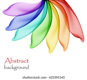 Abstract multicolored petals on a white background